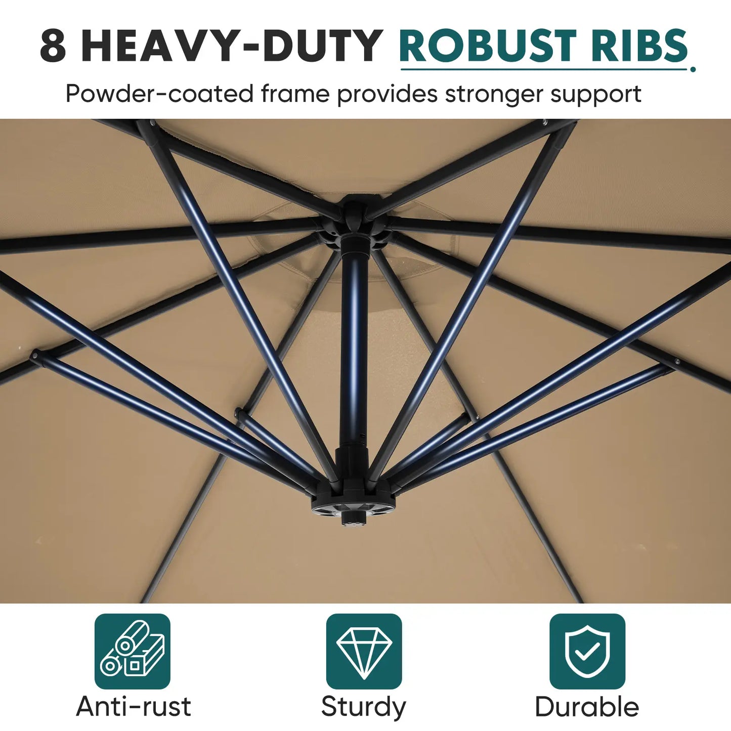 10ft Cantilever Patio Umbrella with Weighted Base