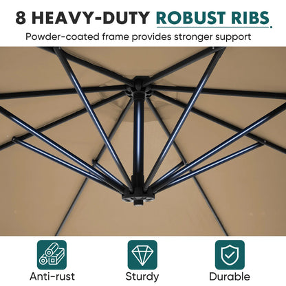 10ft Cantilever Patio Umbrella with Weighted Base