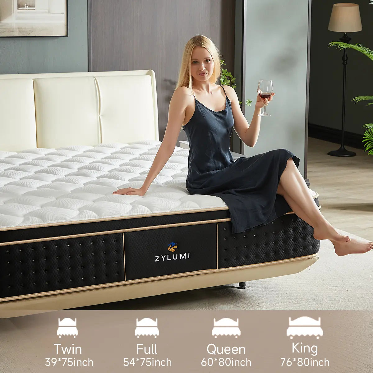 Zoned-Support Hybrid Mattress – Cooling Gel Memory Foam & Pressure Relief