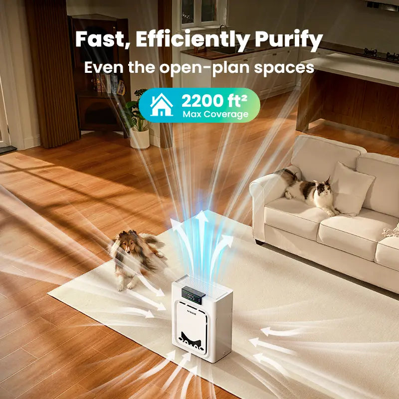Pet Pro 3-in-1 HEPA Air Purifier – High-Capacity Odor & Allergen Destroyer