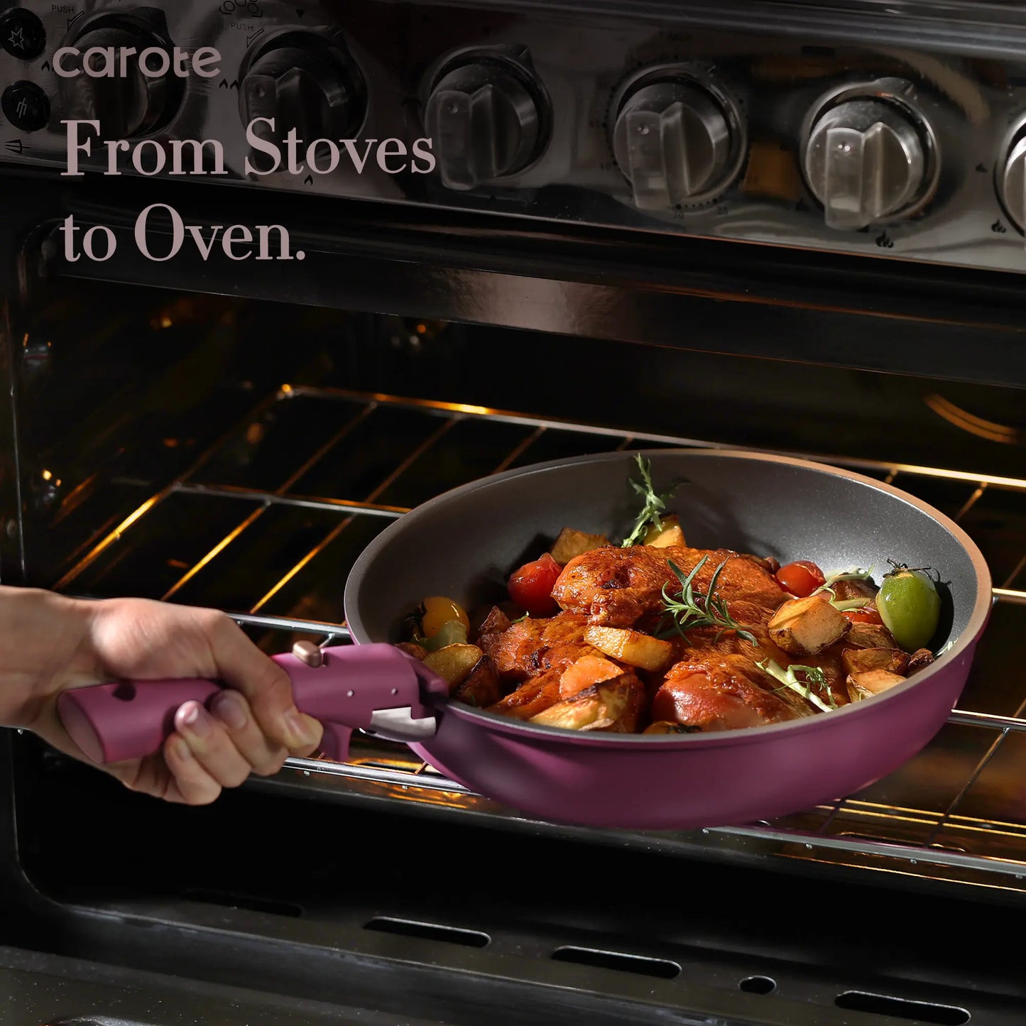 21-Piece Nonstick Cookware Set with Removable Handles