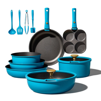 21-Piece Nonstick Cookware Set with Removable Handles