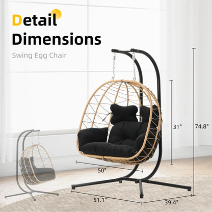 Double Hanging Egg Chair with Premium Cushions