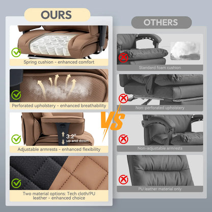 Ergonomic Executive Office Chair with Pocket Spring Lumbar Support