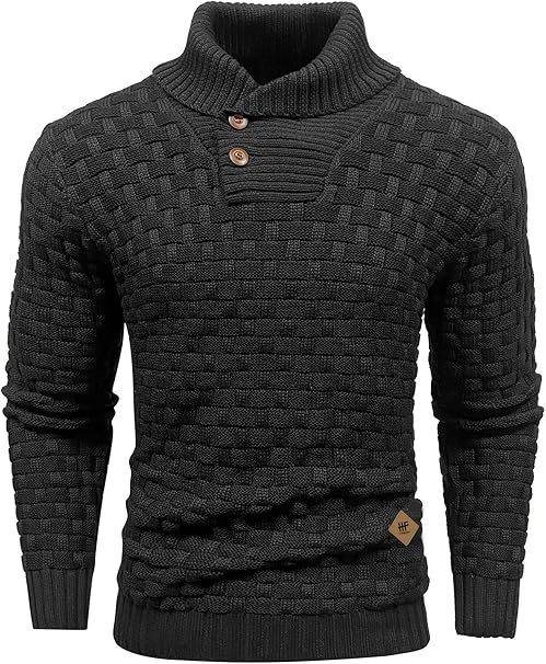 Mens Knitted Sweater Crew Neck Warm Long