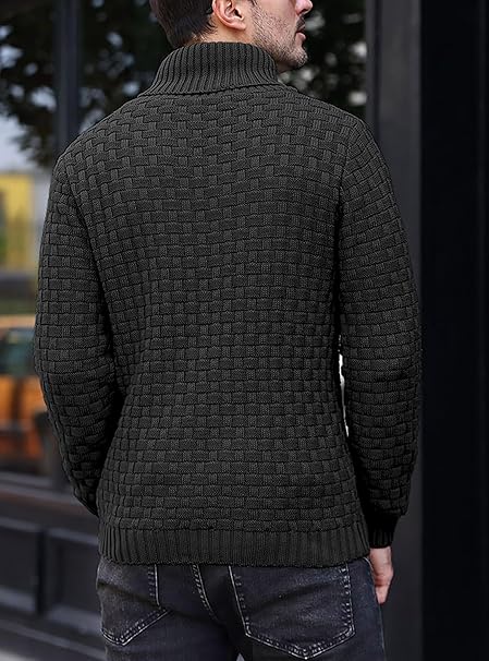 Mens Knitted Sweater Crew Neck Warm Long